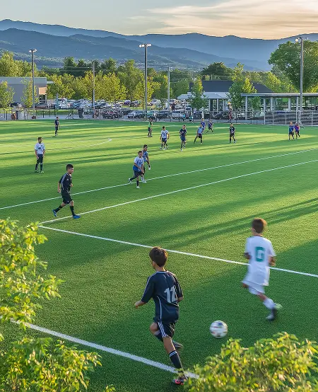 Aerial view of parks and recreation facilities representing modern digital operations