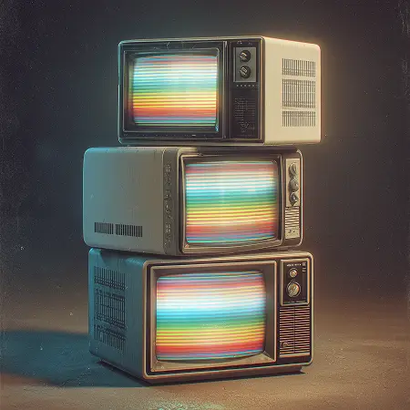 Stacked analog televisions symbolizing outdated parks and recreation technology