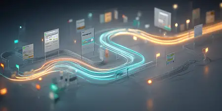 Clean modern digital illustration symbolizing the future of recreation technology and community connection